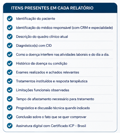 Exemplo de Relatório Médico Especializado utilizado em perícias e processos junto ao INSS